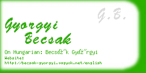 gyorgyi becsak business card